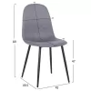 DINING CHAIR LEONARDO  GREY FABRIC & BLACK METAL LEGS 42x49,5x89Hcm.