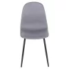 DINING CHAIR LEONARDO  GREY FABRIC & BLACK METAL LEGS 42x49,5x89Hcm.