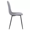 DINING CHAIR LEONARDO  GREY FABRIC & BLACK METAL LEGS 42x49,5x89Hcm.