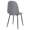 DINING CHAIR LEONARDO  GREY FABRIC & BLACK METAL LEGS 42x49,5x89Hcm.