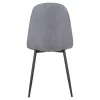 DINING CHAIR LEONARDO  GREY FABRIC & BLACK METAL LEGS 42x49,5x89Hcm.