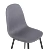 DINING CHAIR LEONARDO  GREY FABRIC & BLACK METAL LEGS 42x49,5x89Hcm.