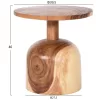 SIDE TABLE ROUND PUMBE-s  SOLID SUAR WOOD IN NATURAL COLOR Φ39,5x40Hcm.