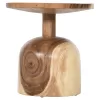 SIDE TABLE ROUND PUMBE-s  SOLID SUAR WOOD IN NATURAL COLOR Φ39,5x40Hcm.