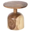 SIDE TABLE ROUND PUMBE-s  SOLID SUAR WOOD IN NATURAL COLOR Φ39,5x40Hcm.