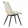 Chair Nely pu light beige-black metal leg 45x61x85cm