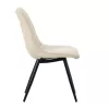 Chair Nely pu light beige-black metal leg 45x61x85cm