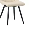 Chair Nely pu light beige-black metal leg 45x61x85cm