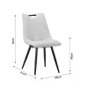 Chair Nely pu light beige-black metal leg 45x61x85cm