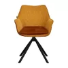 Armchair Swivel 5064 with Metal Legs Fylliana Yellow 62x61.5x84 cm