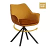 Armchair Swivel 5064 with Metal Legs Fylliana Yellow 62x61.5x84 cm