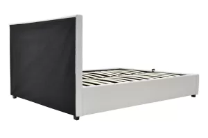 Double bed Roi PU with storage space in white matte 160x200