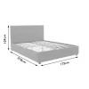 Double bed Roi PU with storage space in white matte 160x200