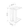 End table Muju White 40x30x57cm