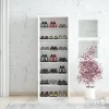 Shoe cabinet Sante 21 pairs dark white 60x37x183cm