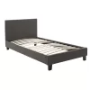 Bed Nevil in dark grey fabric 100x200cm