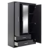 Wardrobe Olympus with 3 doors and drawers+mirror in wenge colour 120x57x183