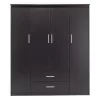 Wardrobe Olympus with 4 doors and drawers in wenge colour 159x57x183