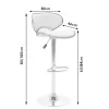 Bar stool Butterfly height adjustable chrome metal with PU in grey color