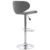 Bar stool Butterfly height adjustable chrome metal with PU in grey color