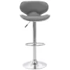 Bar stool Butterfly height adjustable chrome metal with PU in grey color