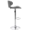 Bar stool Butterfly height adjustable chrome metal with PU in grey color