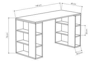 Desk Colmar white 140x60x75cm