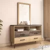 Dressing table with mirror Bruno in viscount - toro 121x39,5x168,5cm