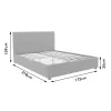 Double bed Roi with storage space dark in grey fabric 160x200cm