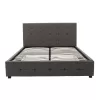 Double bed Roi with storage space dark in grey fabric 160x200cm