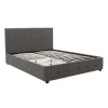 Double bed Roi with storage space dark in grey fabric 160x200cm