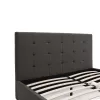 Double bed Roi with storage space dark in grey fabric 160x200cm