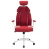 Manager office chair Momentum Bucket with black red mesh fabric and white pu