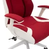 Manager office chair Momentum Bucket with black red mesh fabric and white pu