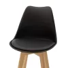 Bar stool Gaston pp and pu black and leg in natural shade 47x52x104cm