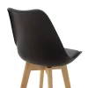 Bar stool Gaston pp and pu black and leg in natural shade 47x52x104cm