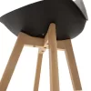 Bar stool Gaston pp and pu black and leg in natural shade 47x52x104cm