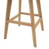 Bar stool Gaston pp and pu black and leg in natural shade 47x52x104cm