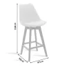 Bar stool Gaston pp and pu black and leg in natural shade 47x52x104cm