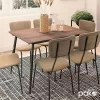 Dining table Shazam polymorphic-extendable MDF color walnut 120-160x80x76cm