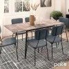 Dining table Shazam polymorphic-extendable MDF color grey cement 120-160x80x76cm