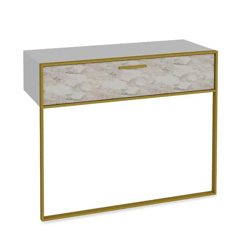 Κονσόλα Marble χρώμα λευκό μαρμάρου-χρυσό 90x38,5x77εκ