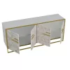 Buffet Marble in white marble color with golden metal frame 180x47,5x75cm