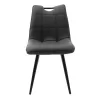 Chair Nely metal dark grey pu black