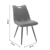 Chair Nely metal dark grey pu black