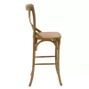 Bar stool Reid wood light walnut- brown rattan