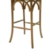 Bar stool Reid wood light walnut- brown rattan