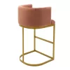 Bar stool Viv rotten apple velvet - golden metal 54x50x95cm