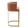 Bar stool Viv rotten apple velvet - golden metal 54x50x95cm