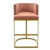 Bar stool Viv rotten apple velvet - golden metal 54x50x95cm